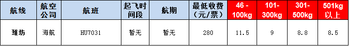 青島空運(yùn)報(bào)價(jià)表-青島飛機(jī)空運(yùn)價(jià)格-9月16號(hào)